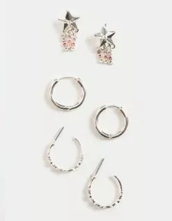 FULL TILT 3 Pack Star Earrings Set