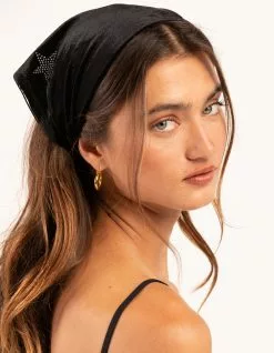 FULL TILT Velour Rhinestone Star Hair Scarf