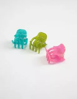 FULL TILT 3 Pack Sparkle Acrylic Claw Hair Clips