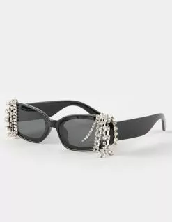 RSQ Rhinestone Drip Novelty Sunglasses