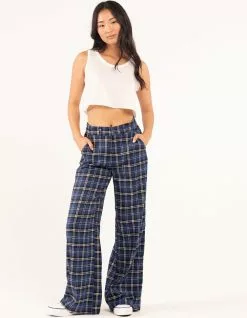 RSQ Womens Wide Leg Plaid Pants