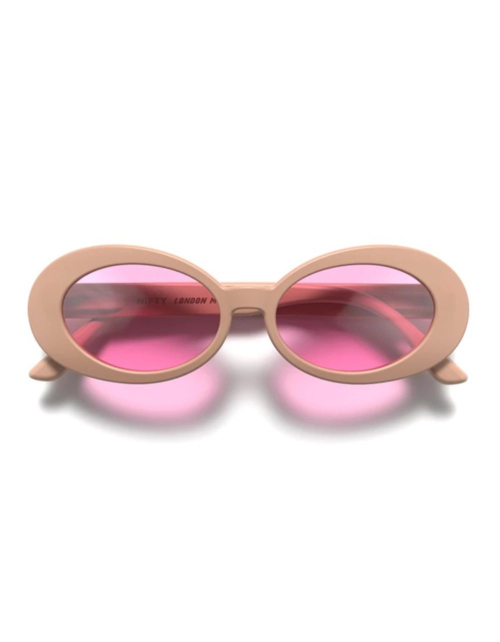 LONDON MOLE Nifty Matte Soft Pink Sunglasses - Image 2