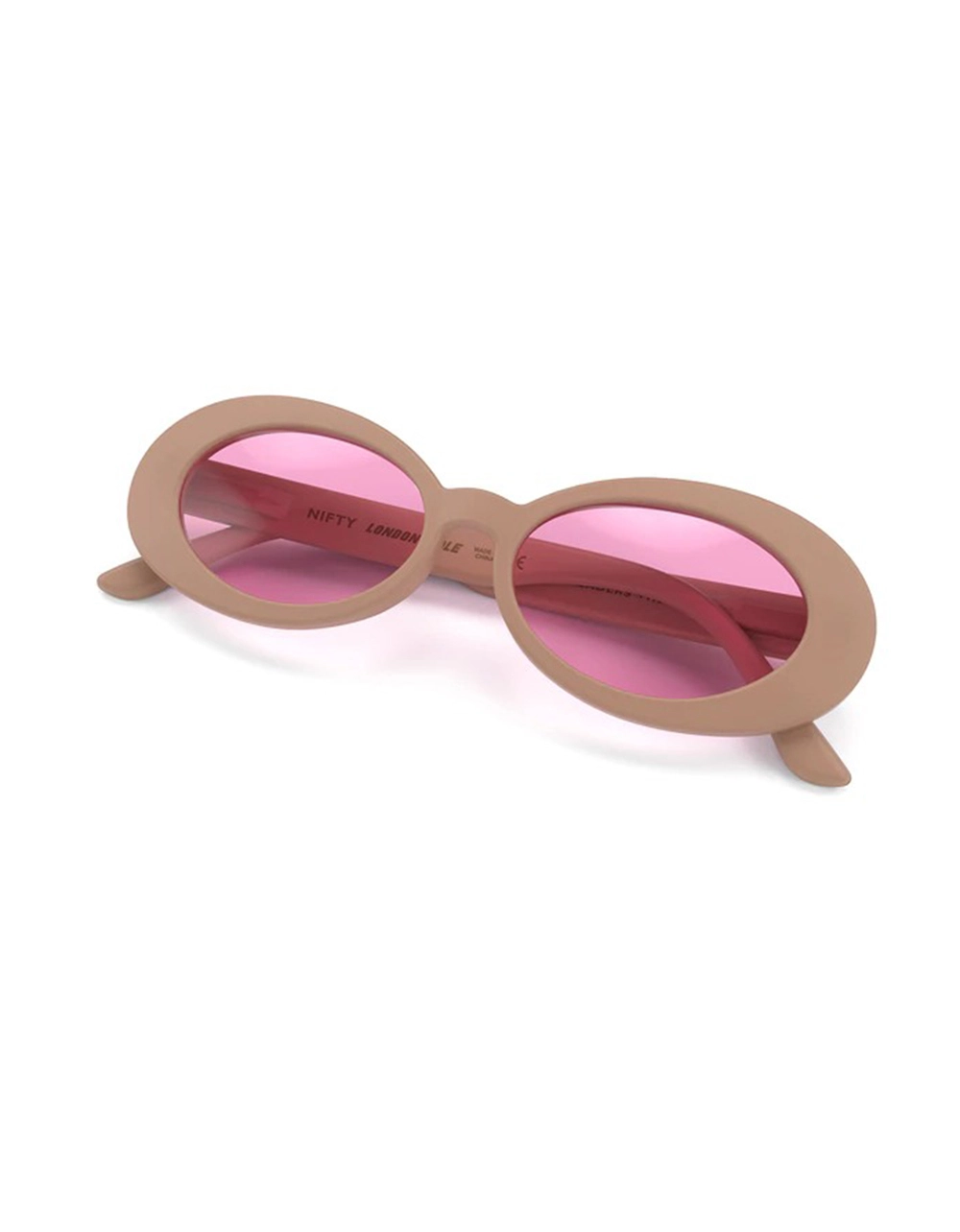 LONDON MOLE Nifty Matte Soft Pink Sunglasses - Image 3
