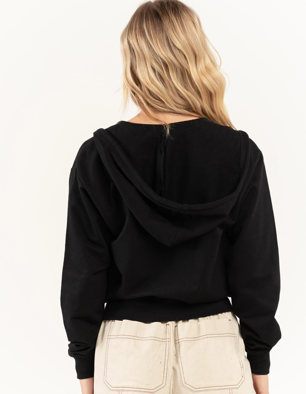 FULL TILT True Love Womens Zip-Up Crop Hoodie - Image 3