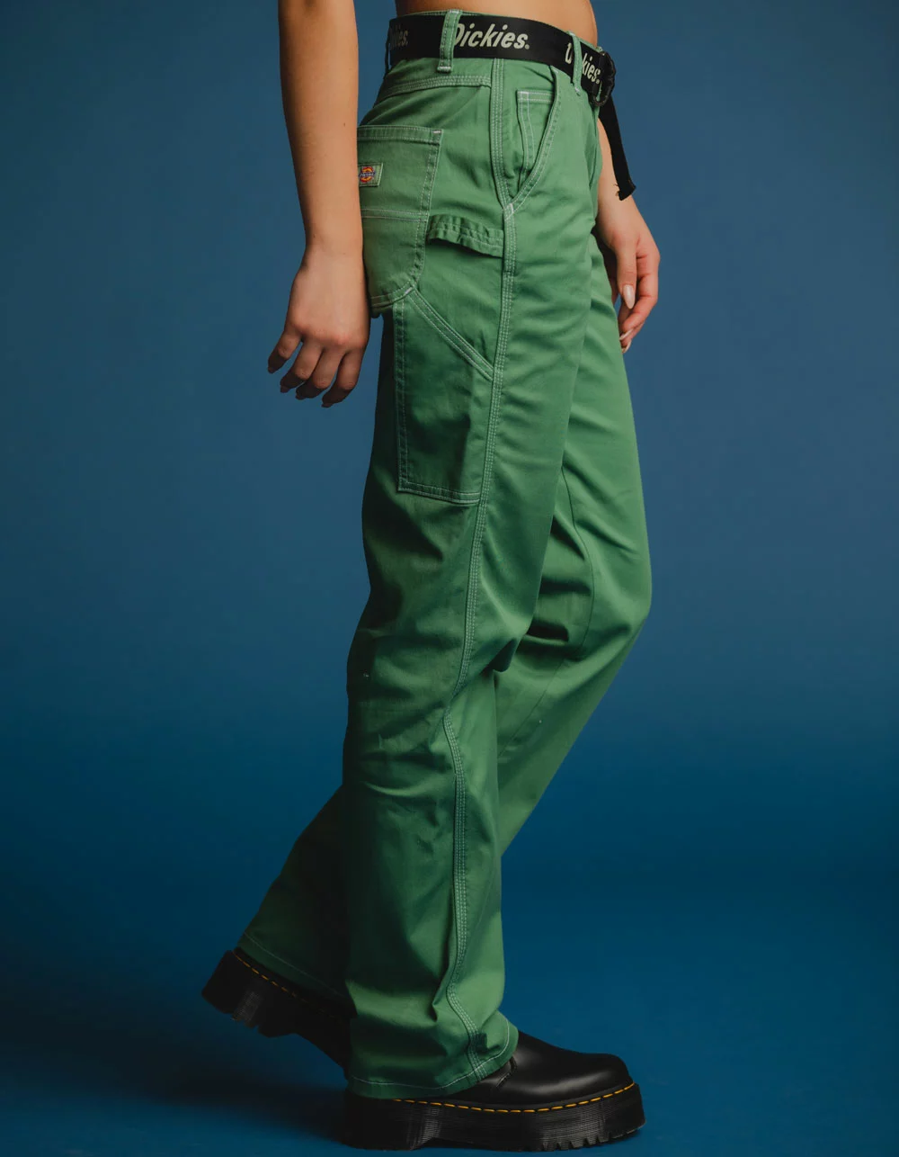 DICKIES Womens Belted Carpenter Pants - Image 3