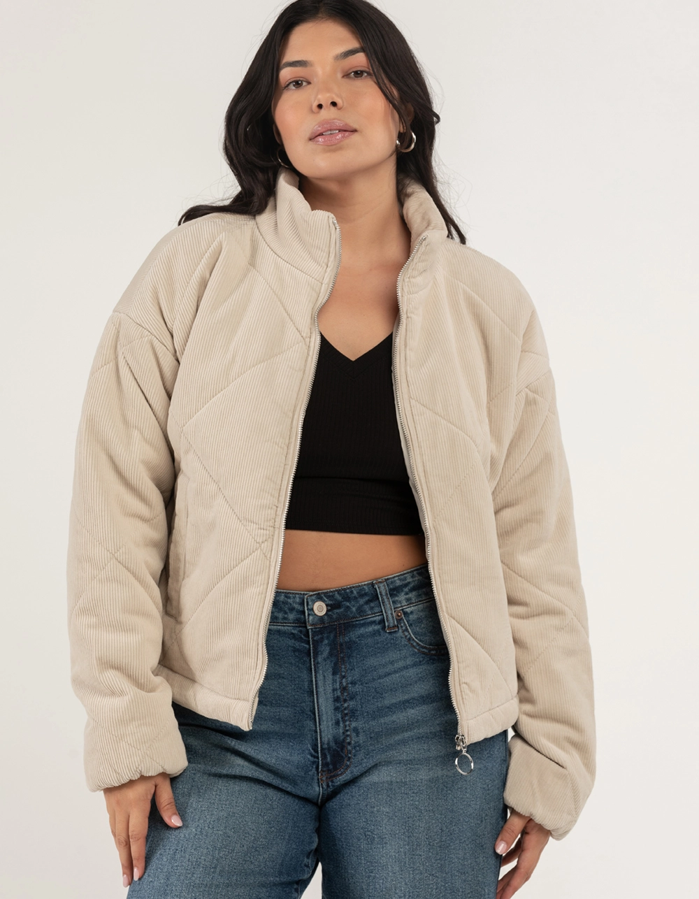 RSQ Womens Diamond Corduroy Puffer Jacket - Image 8