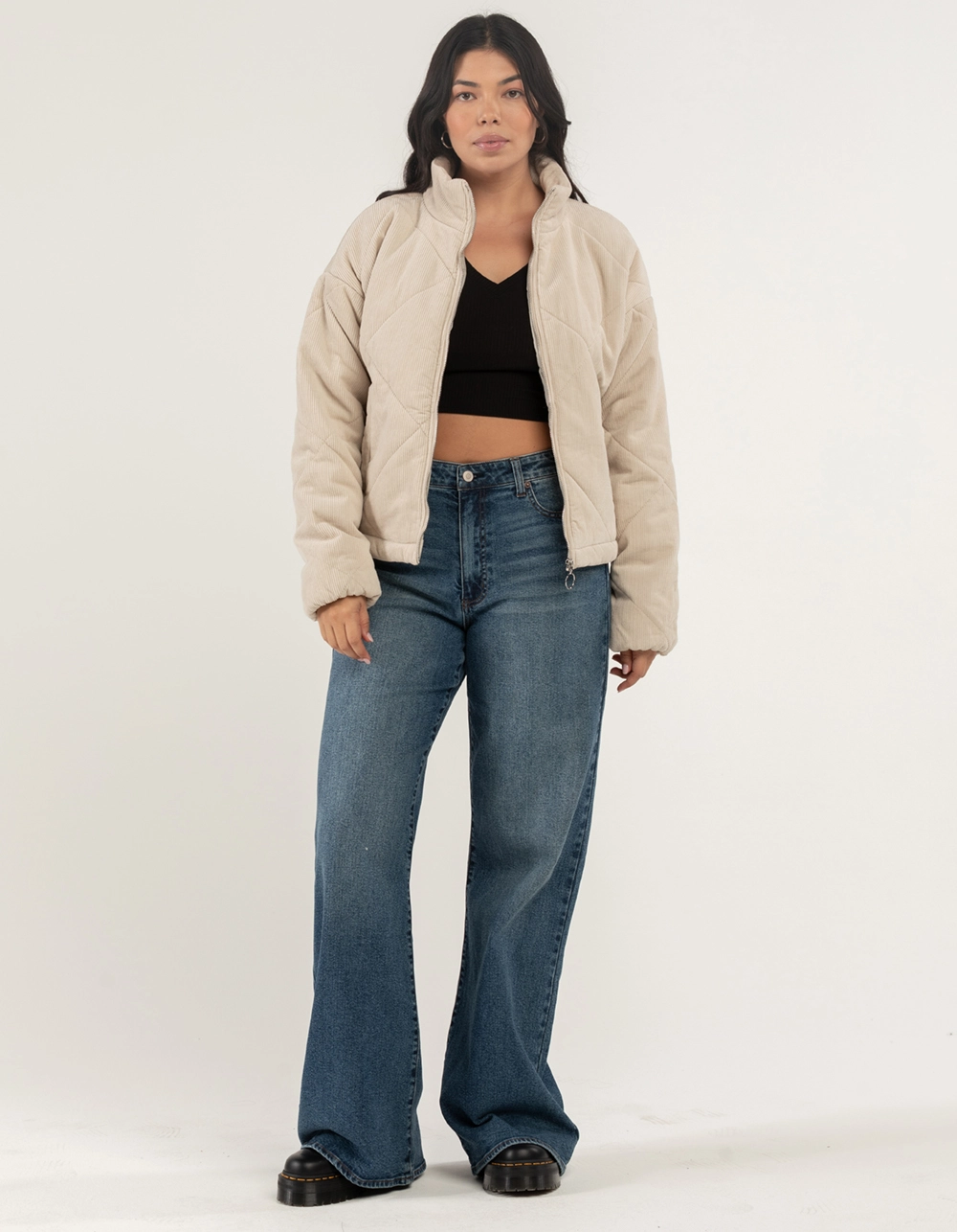 RSQ Womens Diamond Corduroy Puffer Jacket - Image 9