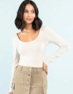 WEST OF MELROSE Womens Ribbed Bodysuit