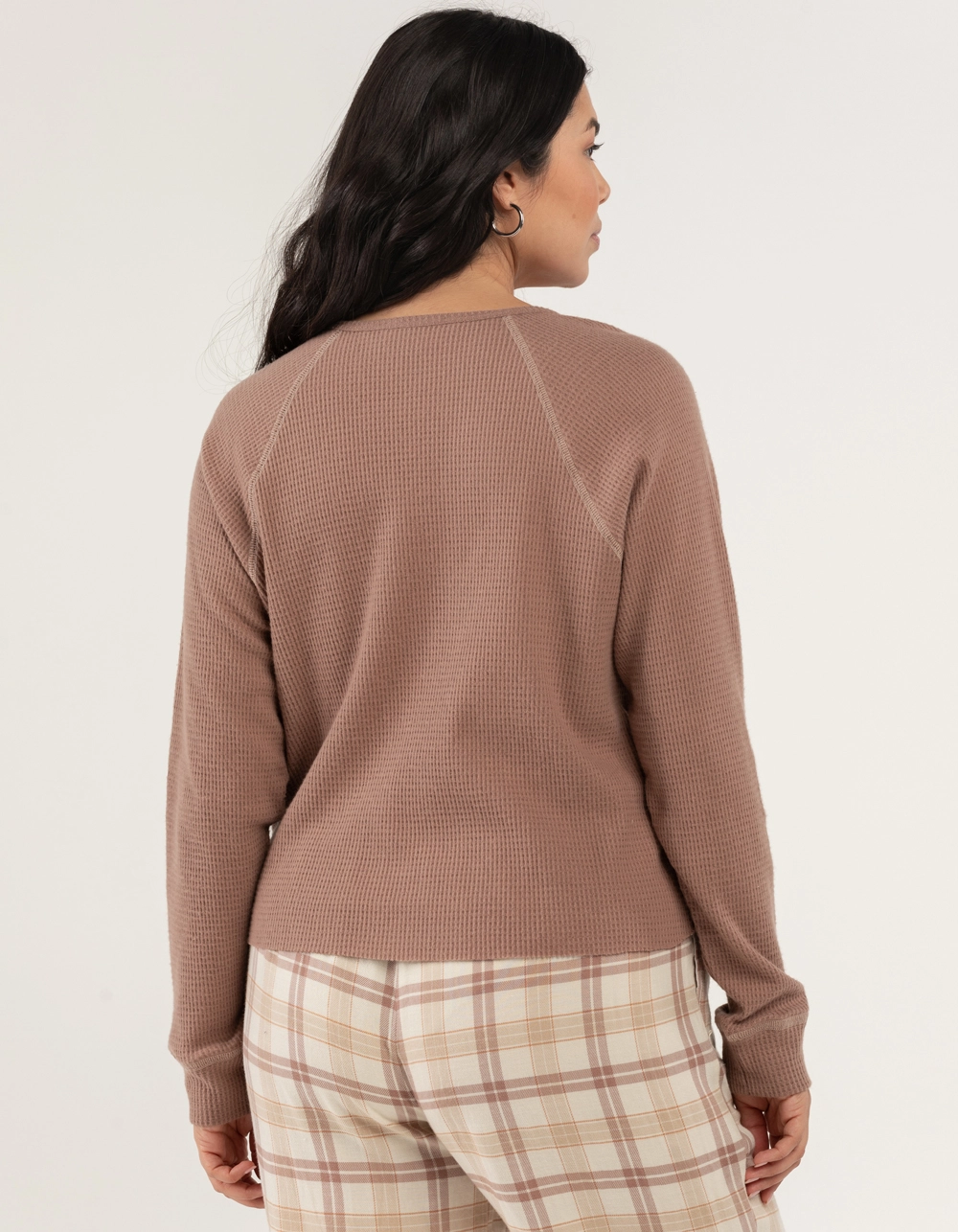 Sky And Sparrow SKY & SPARROW Split Neck Womens Thermal Pajama Top - Image 7