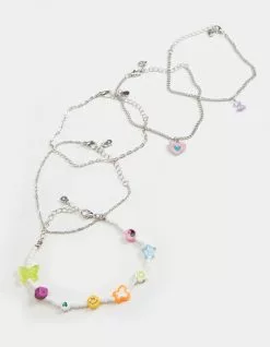 FULL TILT 5 Piece Novelty Icon Bracelet Set