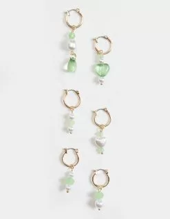 FULL TILT Mixed Pearl Huggie Earrings Set