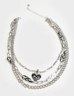 FULL TILT Layered Heart & Flame Necklace