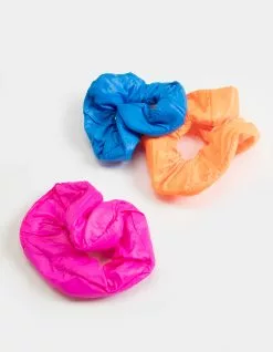FULL TILT 3 Piece Nylon Puff Scrunchies