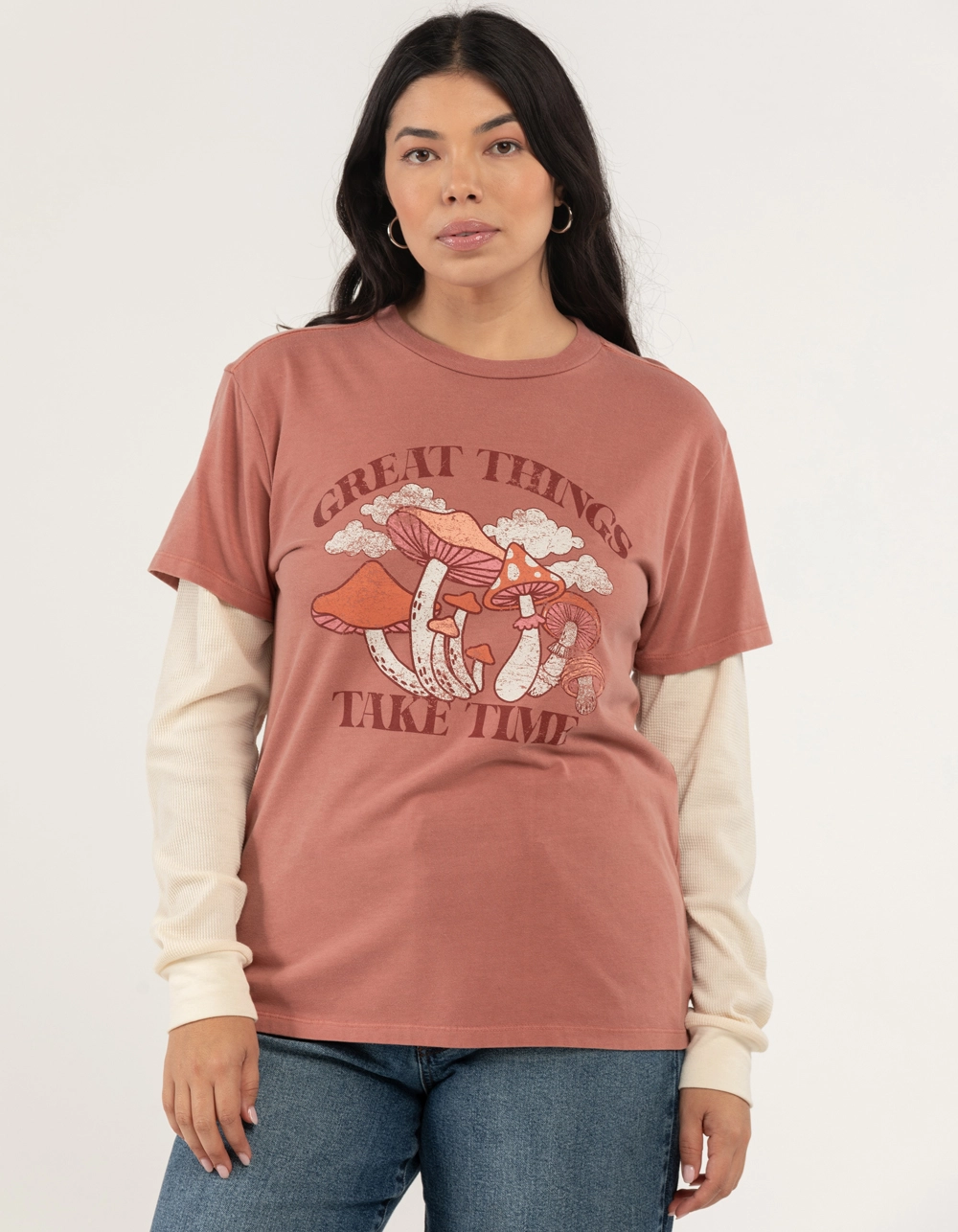 FULL TILT Mushroom 2fer Womens Tee