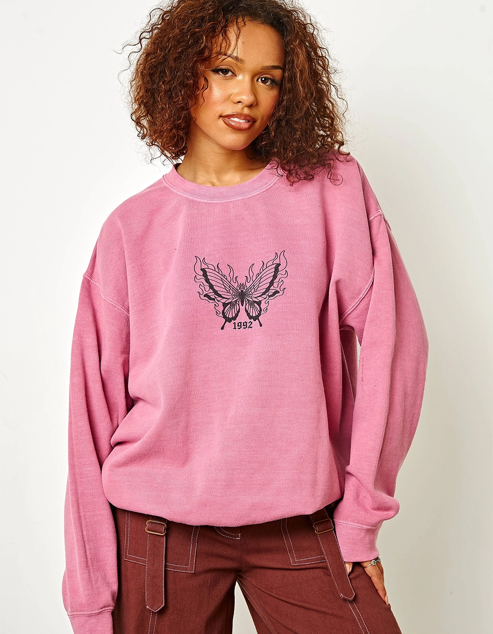 DAISY STREET Washed Leah Womens Sweatshirt