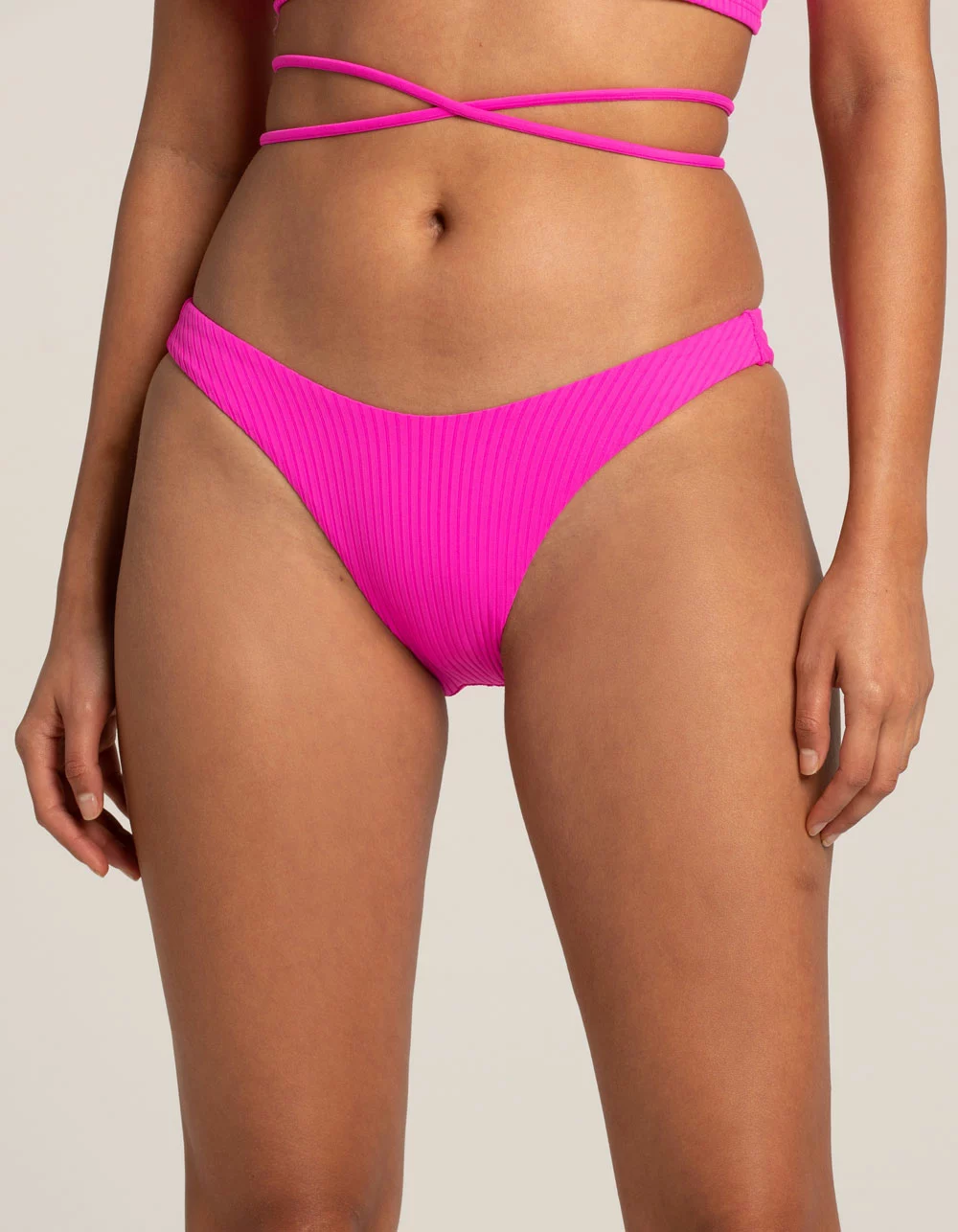 VYB Rib High Leg Skimpy Bikini Bottoms - Image 2
