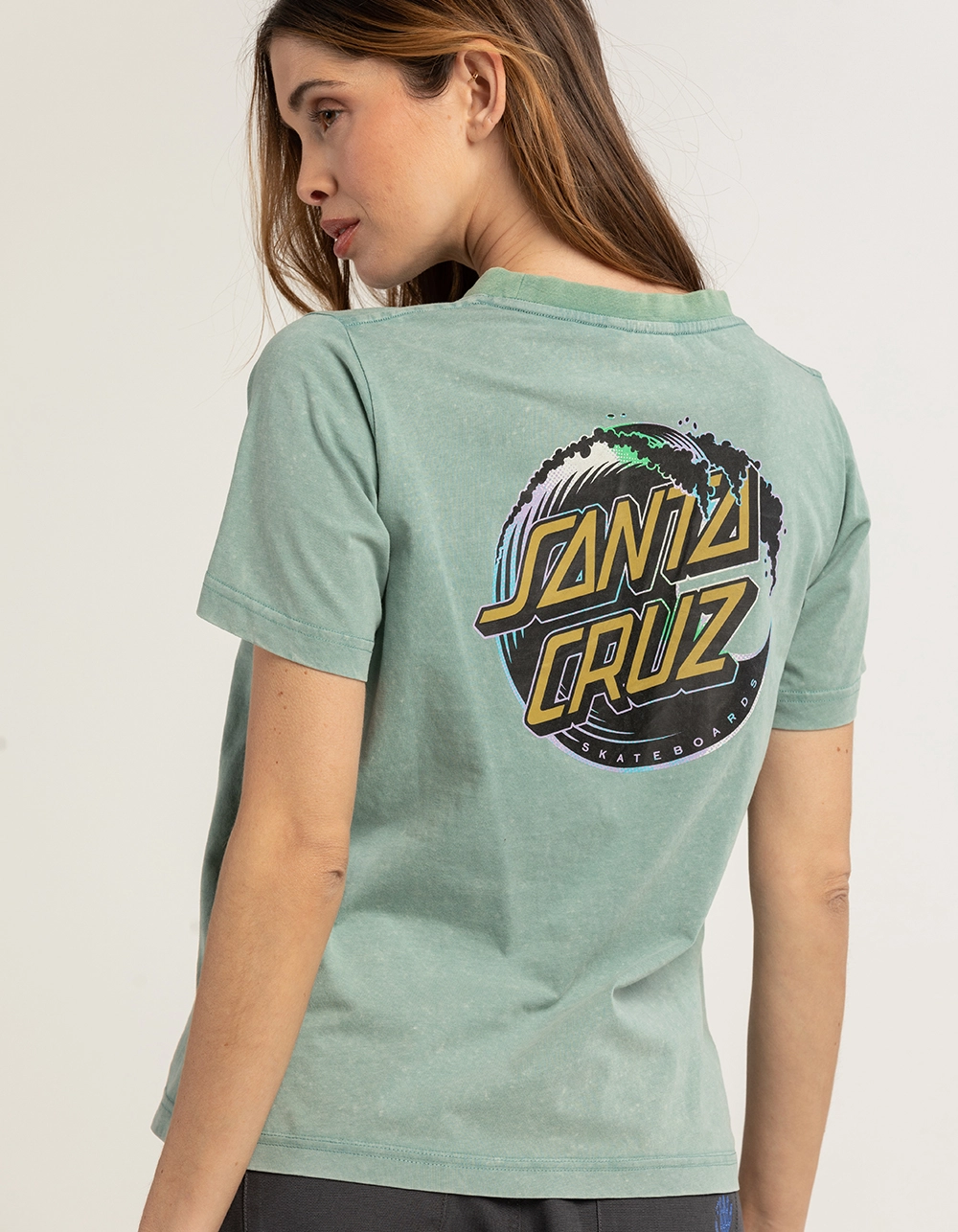 SANTA CRUZ Holo Wave Womens Pocket Tee