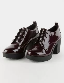 SODA Brief Lace Up Block Heel Womens Shoes