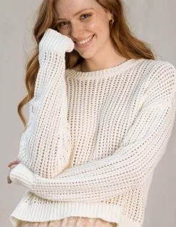 WEST OF MELROSE Open Weave Womens Sweater