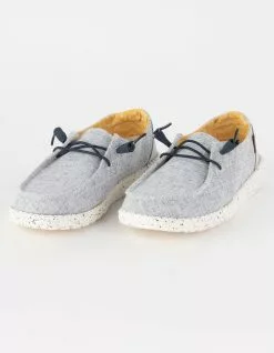 HEY DUDE Wendy Chambray White Blue Womens Shoes