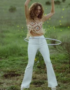 WEST OF MELROSE Patchwork Flare Womens Jeans