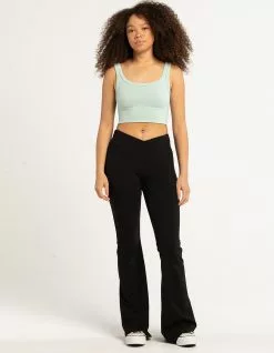 TILLYS Crossover Waist Womens Flare Leggings