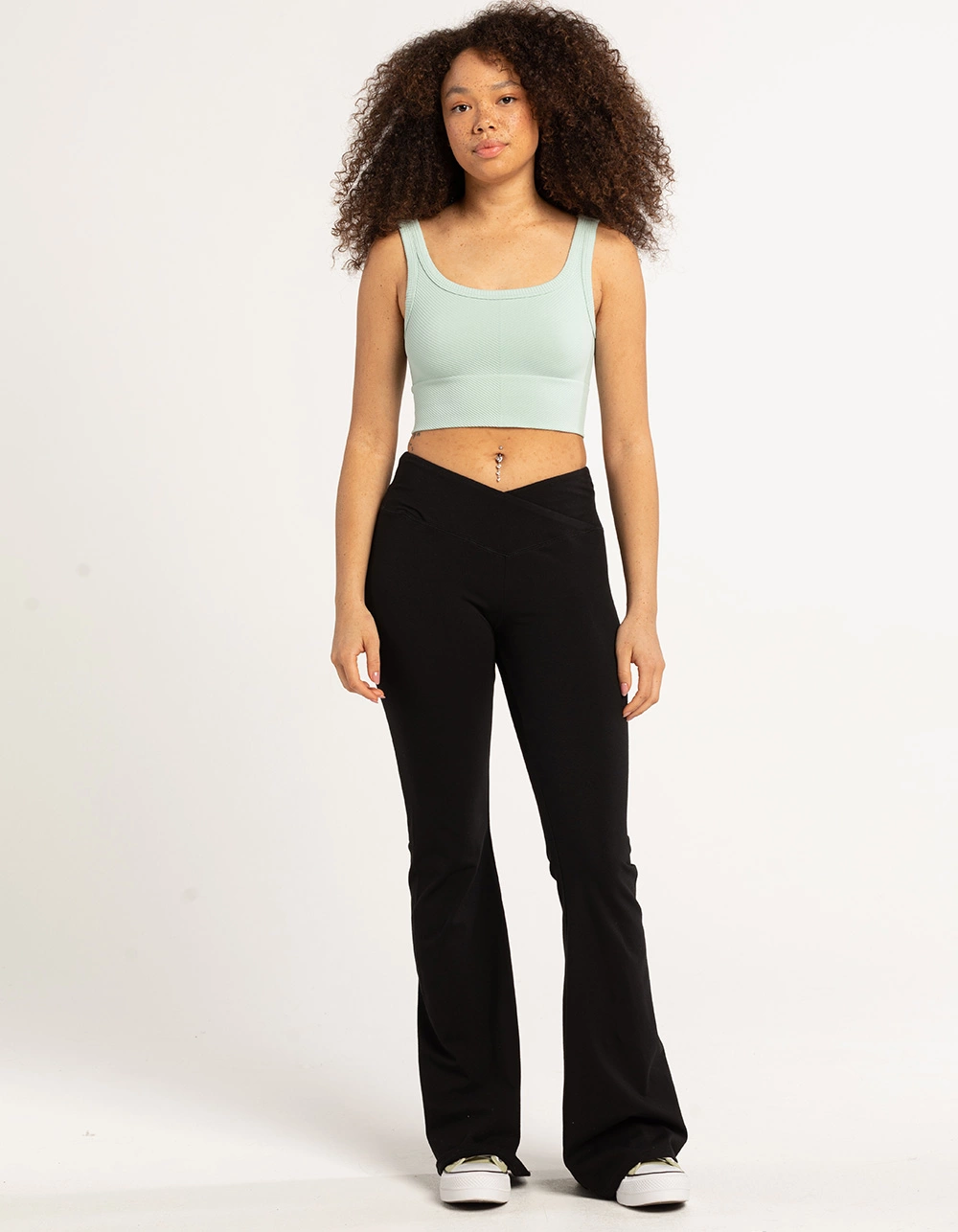 TILLYS Crossover Waist Womens Flare Leggings