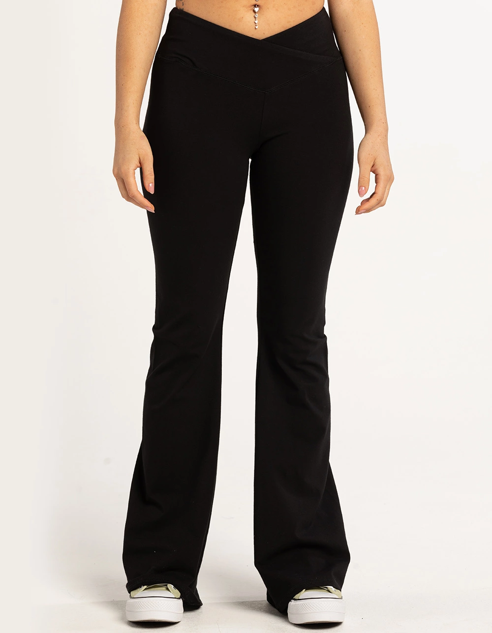 TILLYS Crossover Waist Womens Flare Leggings - Image 2