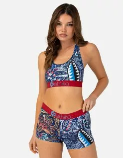 ETHIKA Bomber Crazy Paisley Womens Sports Bra