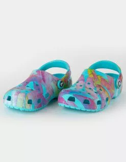 CROCS Palm Print Womens Classic Clogs