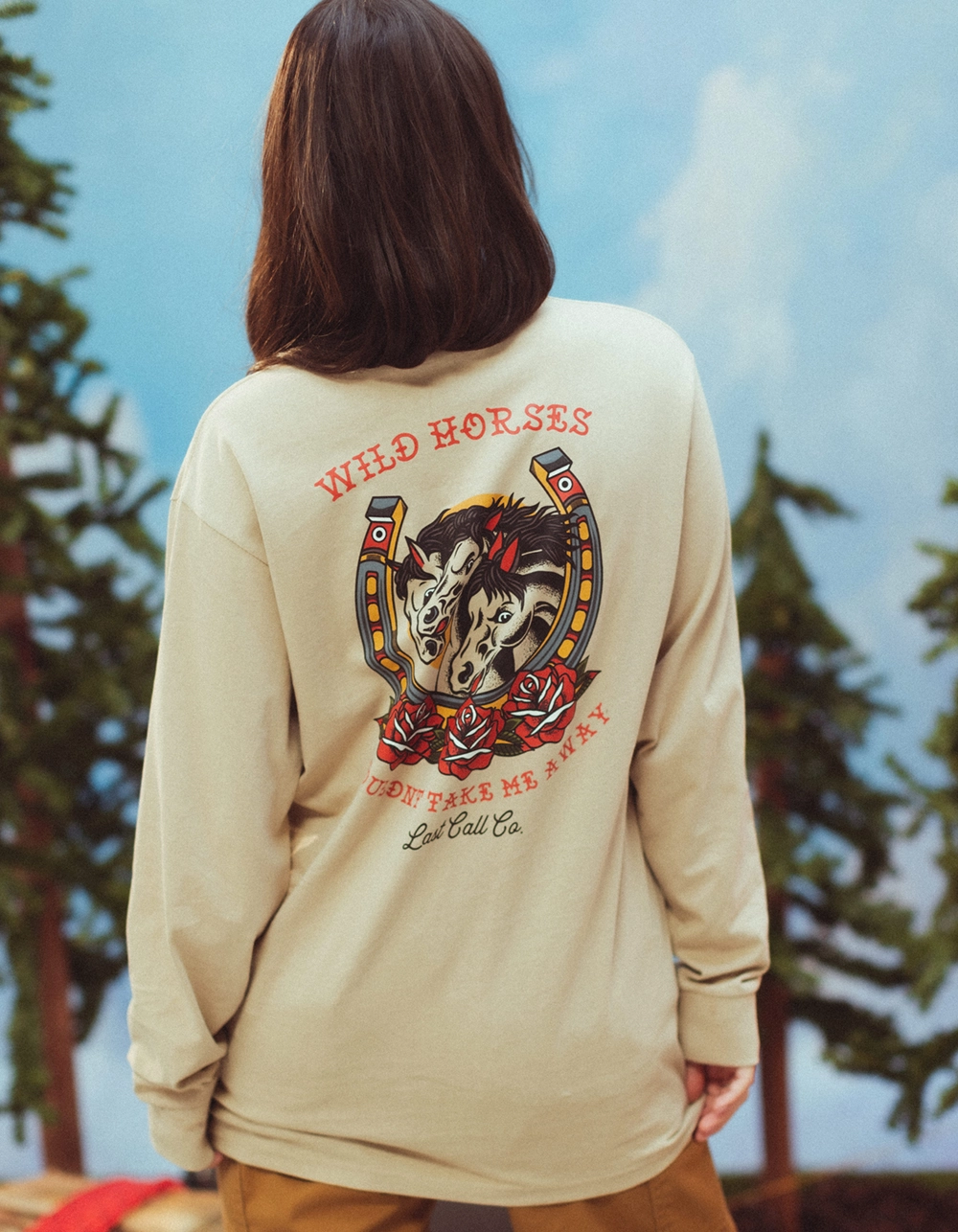 LAST CALL CO. Wild Horses Womens Tee