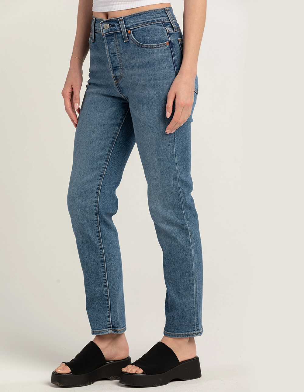 LEVI'S Wedgie Straight Womens Jeans - Summer Love In The Mist - Image 3