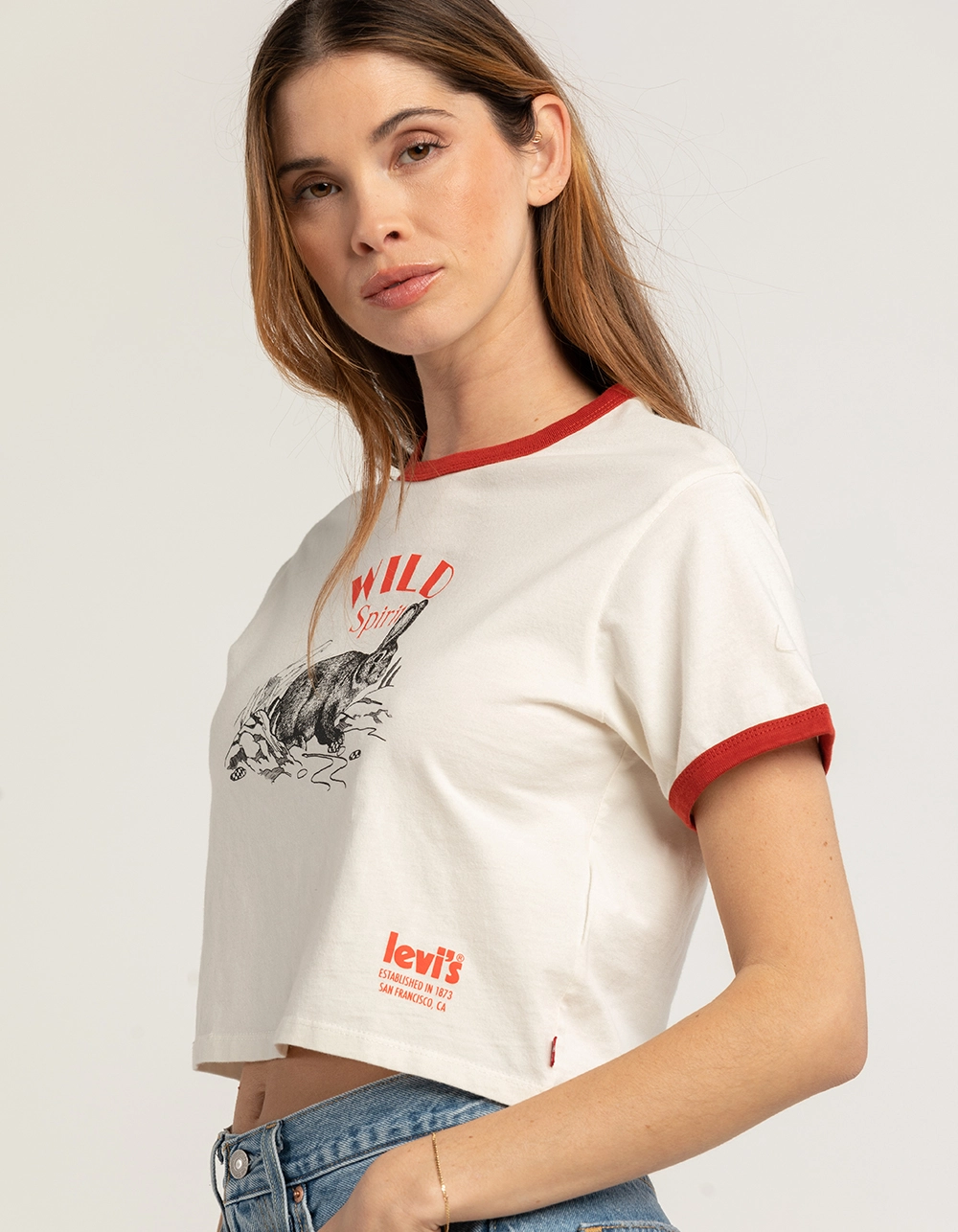 LEVI'S Wild Spirit Womens Crop Ringer Tee - Image 2