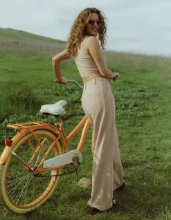 WEST OF MELROSE Womens Linen Pants