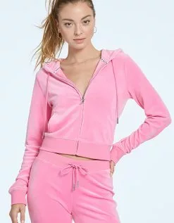 JUICY COUTURE OG Big Bling Velour Womens Hoodie