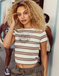 FIVESTAR GENERAL CO. Striped Rib Womens Top