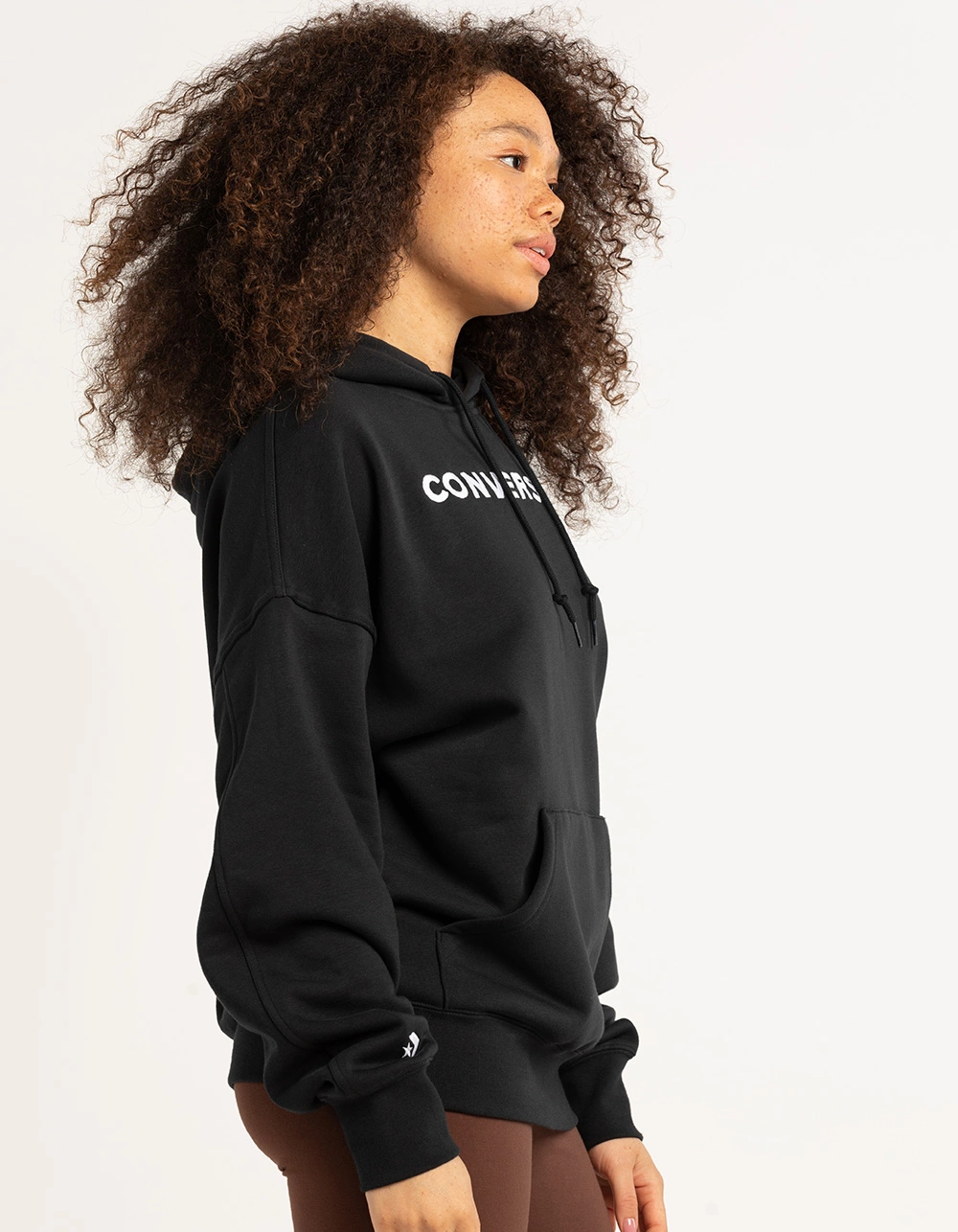 CONVERSE Embroidered Woodmark Womens Hoodie - Image 2