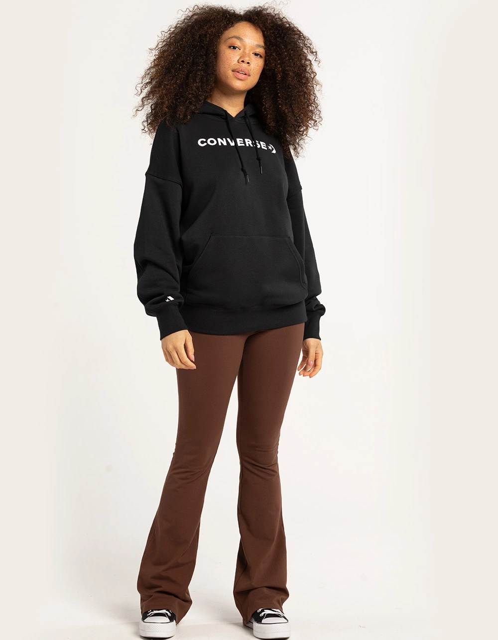 CONVERSE Embroidered Woodmark Womens Hoodie - Image 5