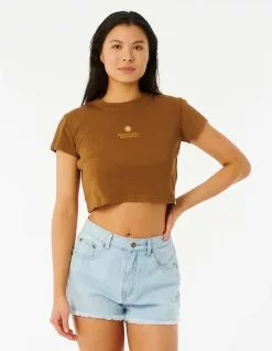 RIP CURL Kindred Palms Baby Womens Crop Tee