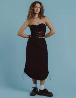 WEST OF MELROSE Drawstring Parachute Skirt