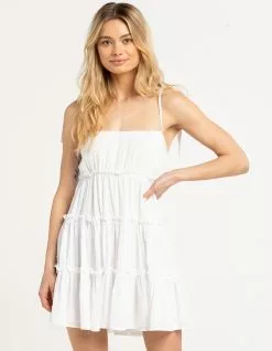 RSQ Womens Textured Tier Slip Dress
