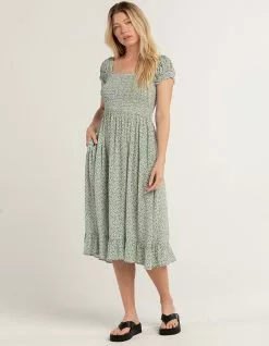 RSQ Womens Smock Tier Midi Dress