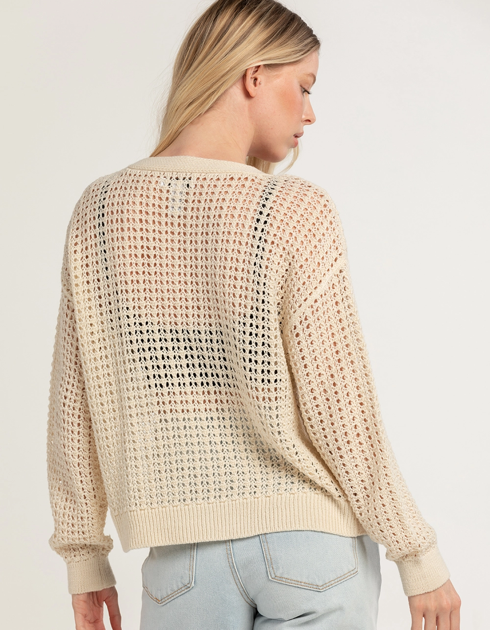 RSQ Womens Open Weave Cardigan - Image 4