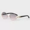 RSQ Cut Out Rimless Oval Sunglasses