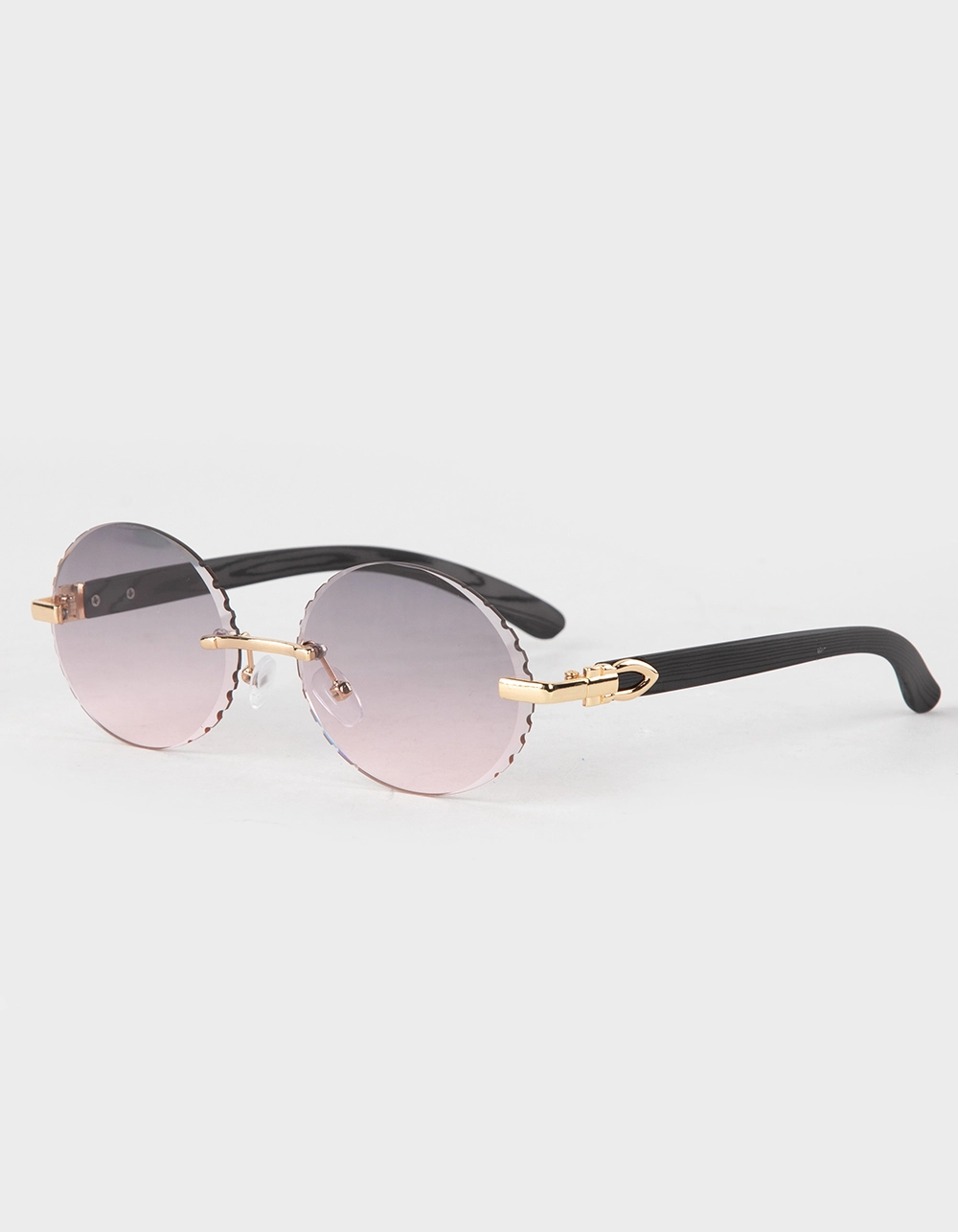 RSQ Cut Out Rimless Oval Sunglasses