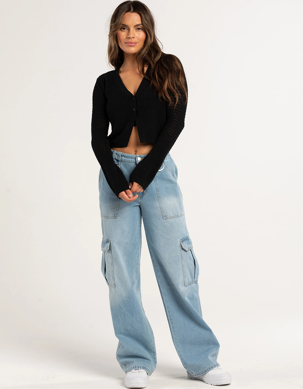 RSQ Womens Long Sleeve 2 Button Cardigan - Image 4