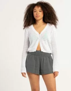 RSQ Womens High Rise Smock Waist Linen Boxer Shorts