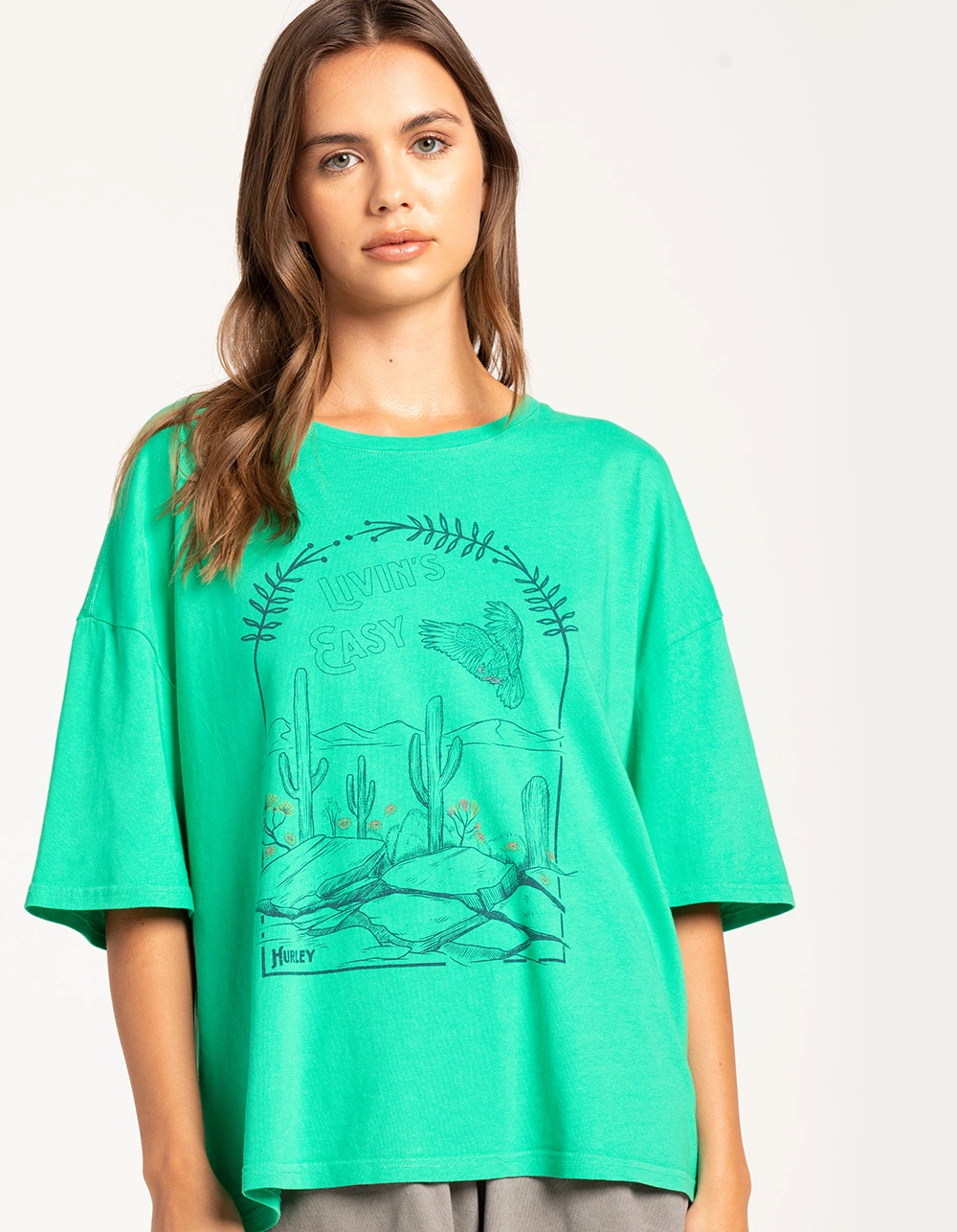 HURLEY Livins Easy Womens Boyfriend Tee