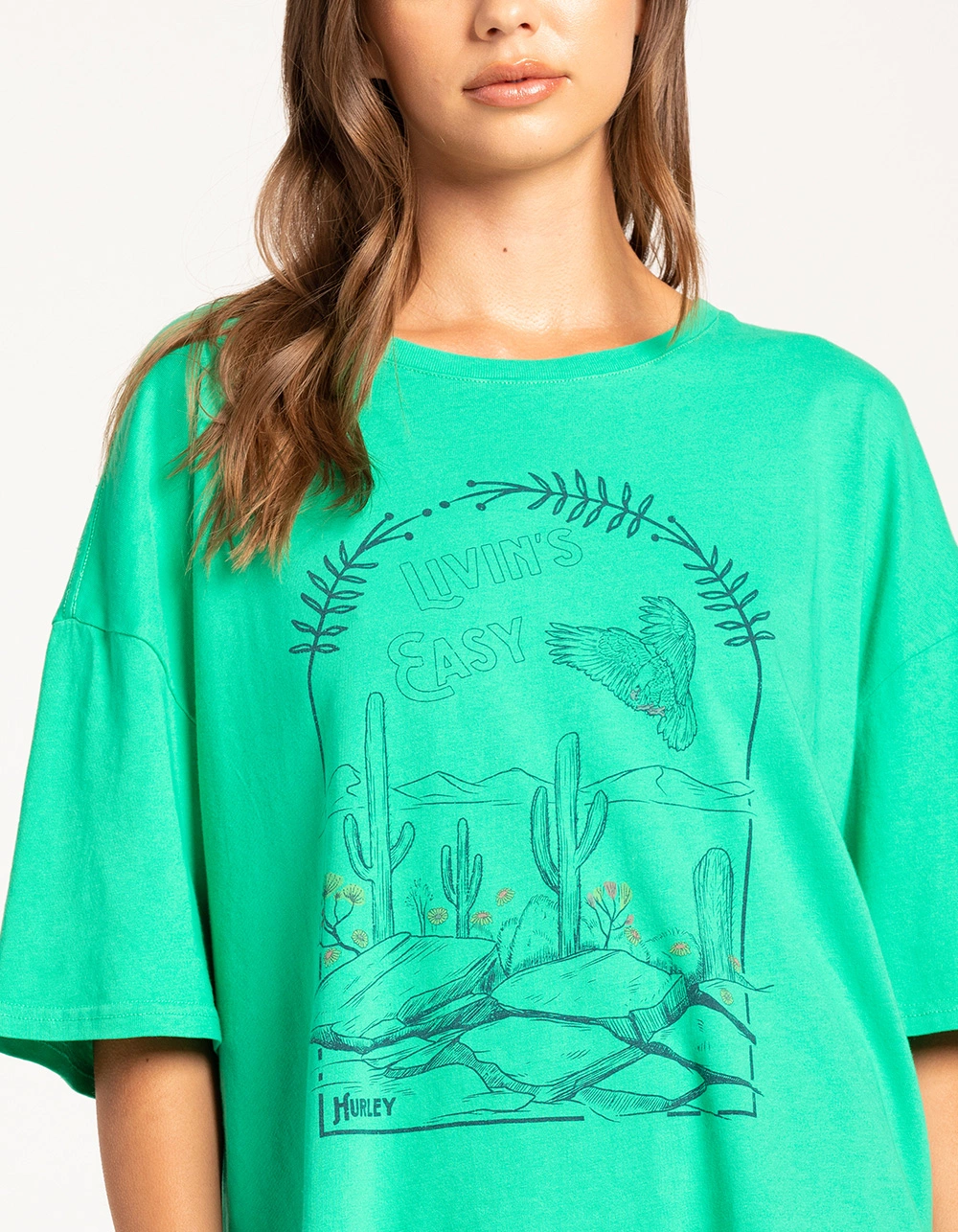 HURLEY Livins Easy Womens Boyfriend Tee - Image 2