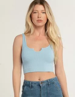 TILLYS Rib Notch Cut Womens Tank Top